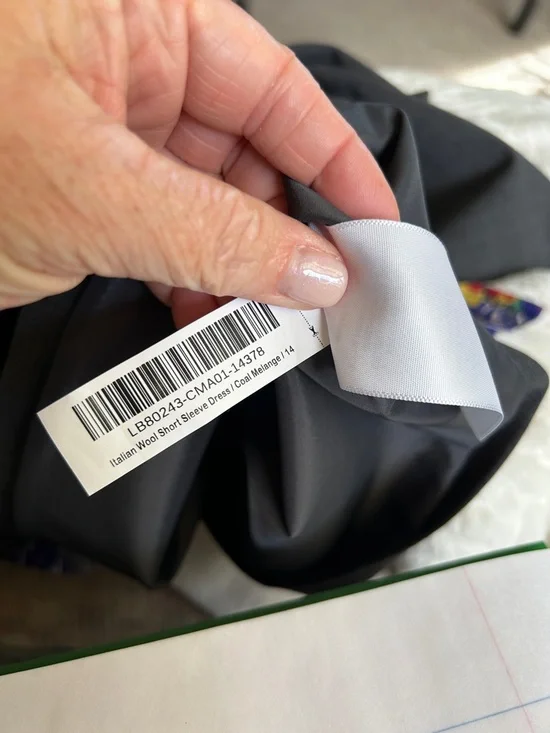 NWOT Quince Italian Wool short Sleeve Dress in Coal Melange. Sz 14. - Picture 7 of 7